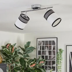 Lampes En Tissu-hofstein Lundegaard Plafonnier, Spot de plafond Chrome, 2 lumières