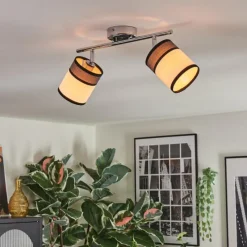 Lampes En Tissu-hofstein Lundegaard Plafonnier, Spot de plafond Chrome, 2 lumières