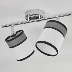 Lampes En Tissu-hofstein Lundegaard Plafonnier, Spot de plafond Chrome, 2 lumières