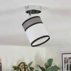 Lampes En Tissu-hofstein Lundegaard Plafonnier, Spot de plafond Chrome, 1 lumière