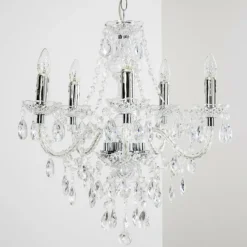 hofstein Lustre à 5 lampes Transparent, 5 lumières* Lustres