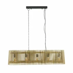 Lampes En Bois-hofstein lustre Kierbon Écru, 5 lumières