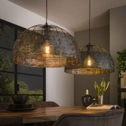 hofstein lustre Peyrie Brun, Noir, 2 lumières* Suspensions