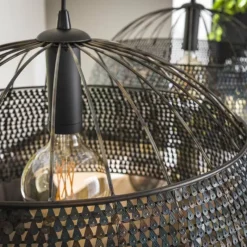 hofstein lustre Peyrie Brun, Noir, 2 lumières* Suspensions