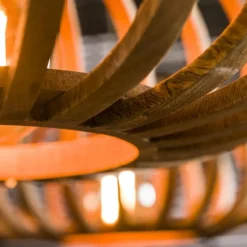 Lampes En Bois-hofstein lustre Pirmil Écru, 2 lumières