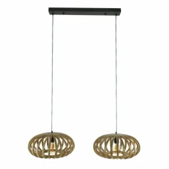 Lampes En Bois-hofstein lustre Pirmil Écru, 2 lumières