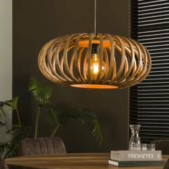 Lampes En Bois-hofstein lustre Pirmil Écru, 1 lumière