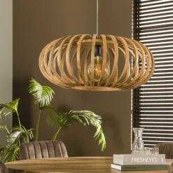 Lampes En Bois-hofstein lustre Pirmil Écru, 1 lumière