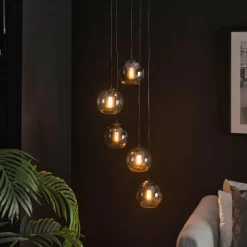 hofstein lustre Bicolore Anthracite, 5 lumières