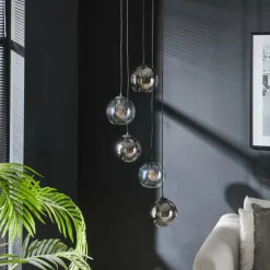 hofstein lustre Bicolore Anthracite, 5 lumières