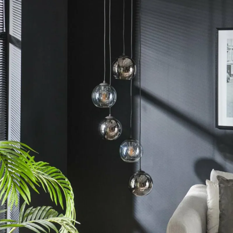 hofstein lustre Bicolore Anthracite, 5 lumières