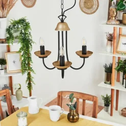 Luminaires Rustiques-hofstein Lustre Cassague Noir, 3 lumières