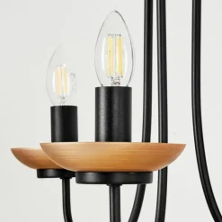 Luminaires Rustiques-hofstein Lustre Cassague Noir, 3 lumières