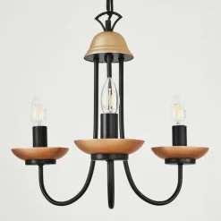 Luminaires Rustiques-hofstein Lustre Cassague Noir, 3 lumières