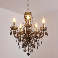 hofstein Lustre Delhi Noir, Transparent, 5 lumières