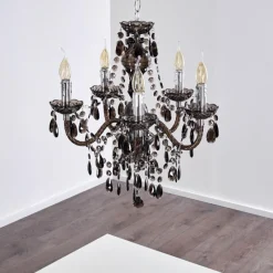 hofstein Lustre Delhi Noir, Transparent, 5 lumières