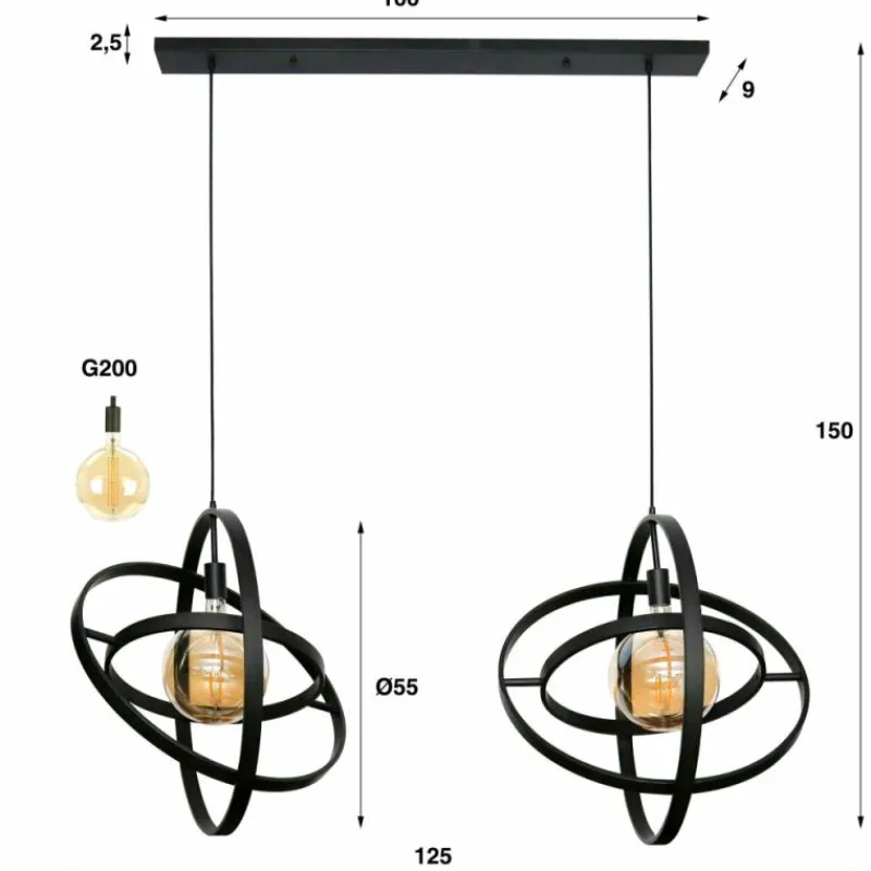 hofstein lustre Galaxy Ancien, 2 lumières* Suspensions