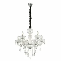 Luminaires Antiques-Luminaires Globo Lighting Lustre Globo Blanc, 6 lumières