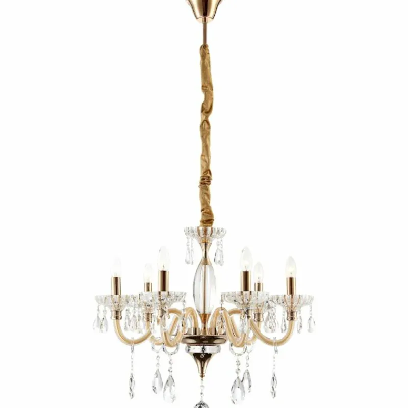 Luminaires Antiques-Luminaires Globo Lighting Lustre Globo MELISSA Or, 6 lumières