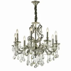 Luminaires Ideallux Lustre Ideal Lux GIOCONDA Argenté, 8 lumières