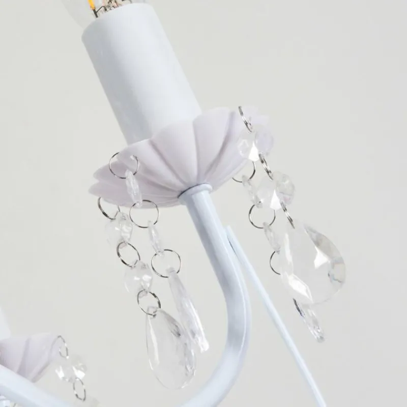 Luminaires Rustiques-hofstein Lustre Ksim Blanc, 5 lumières