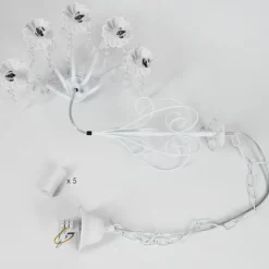 Luminaires Rustiques-hofstein Lustre Ksim Blanc, 5 lumières