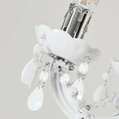 Luminaires Rustiques-hofstein Lustre Malmback Chrome, Blanc, 5 lumières