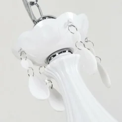 Luminaires Rustiques-hofstein Lustre Malmback Chrome, Blanc, 5 lumières