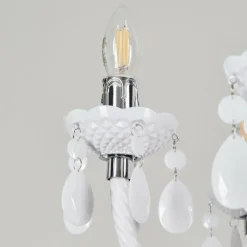 Luminaires Rustiques-hofstein Lustre Malmback Chrome, Blanc, 6 lumières