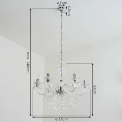 Luminaires Rustiques-hofstein Lustre Malmback Chrome, Transparent, 6 lumières