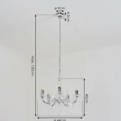 Luminaires Rustiques-hofstein Lustre Malmback Chrome, Transparent, 5 lumières
