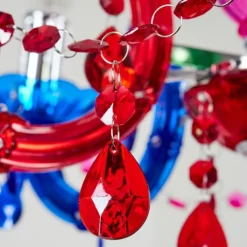 Luminaires Rustiques-hofstein Lustre Malmback Multicolore, Chrome, 5 lumières