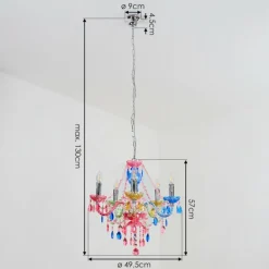 Luminaires Rustiques-hofstein Lustre Malmback Multicolore, Chrome, 5 lumières