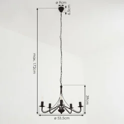 Luminaires Rustiques-hofstein Lustre Oulandou Noir, 5 lumières