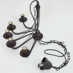 Luminaires Rustiques-hofstein Lustre Oulandou Noir, 5 lumières