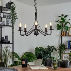 Luminaires Rustiques-hofstein Lustre Oulandou Noir, 5 lumières
