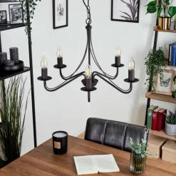 Luminaires Rustiques-hofstein Lustre Oulandou Noir, 5 lumières