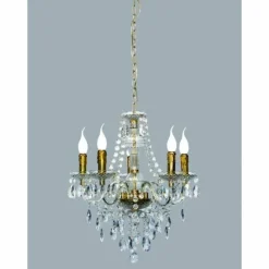 Luminaires Antiques-Luminaires Reality Lustre Reality Laiton, Transparent, 5 lumières