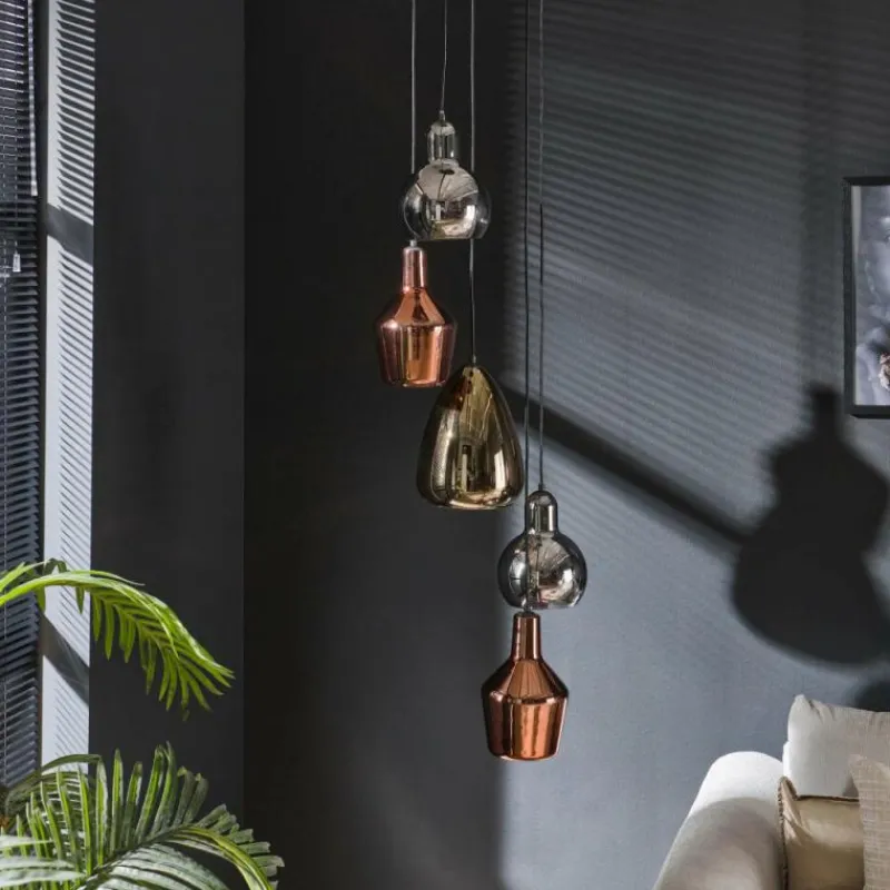 hofstein lustre Tricolore Noir, 5 lumières