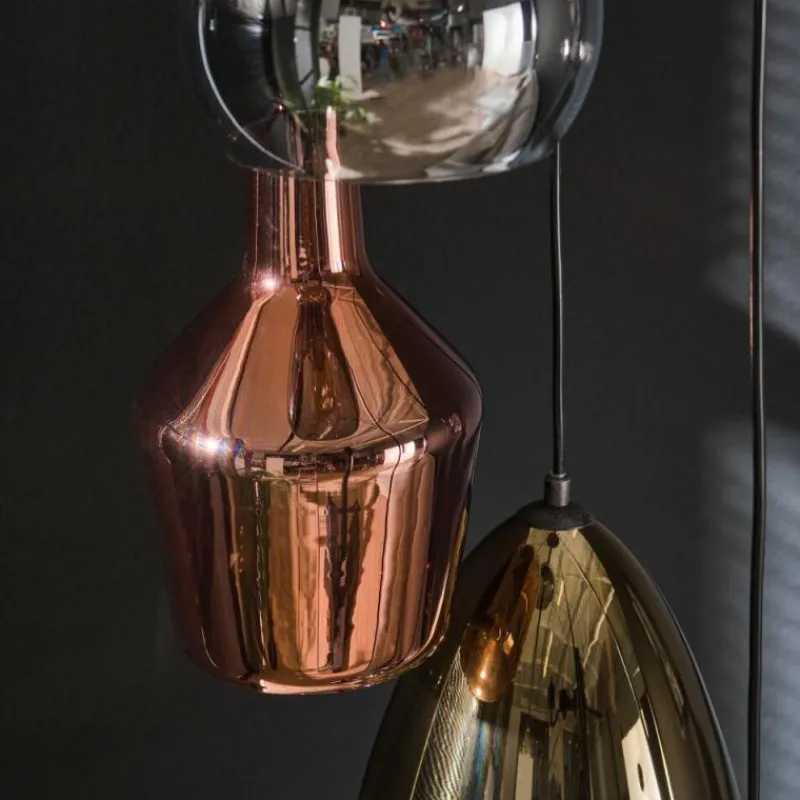 hofstein lustre Tricolore Noir, 5 lumières