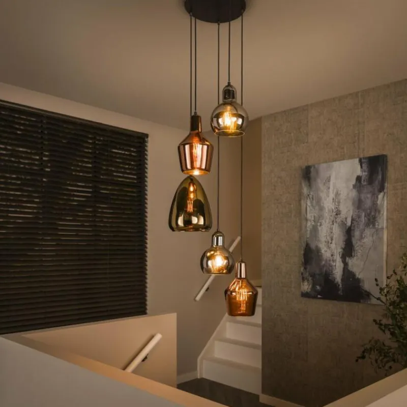 hofstein lustre Tricolore Noir, 5 lumières