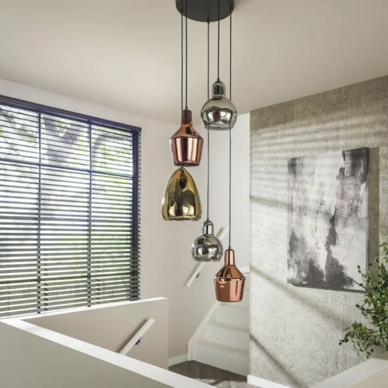 hofstein lustre Tricolore Noir, 5 lumières