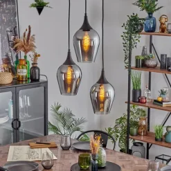 hofstein Lutarp Suspension, Suspension Noir, 3 lumières