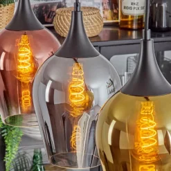 Lampes Dorées-hofstein Lutarp Suspension, Suspension Noir, 3 lumières