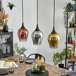 Lampes Dorées-hofstein Lutarp Suspension, Suspension Noir, 3 lumières