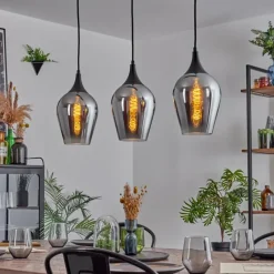 hofstein Lutarp Suspension, Suspension Noir, 3 lumières