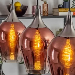 hofstein Lutarp Suspension, Suspension Chrome, Noir, 3 lumières