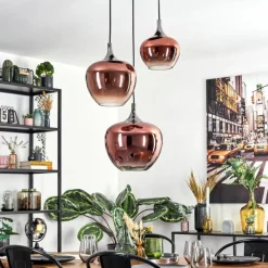 hofstein Lutarp Suspension, Suspension Chrome, Noir, 3 lumières