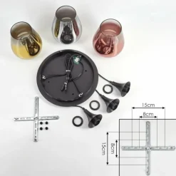 Lampes Dorées-hofstein Lutarp Suspension, Suspension, Suspension grappe Or, Clair, Cuivré, Fumé, 3 lumières