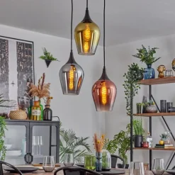 Lampes Dorées-hofstein Lutarp Suspension, Suspension, Suspension grappe Or, Clair, Cuivré, Fumé, 3 lumières